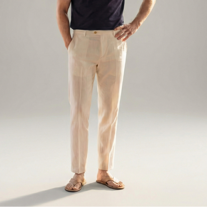 Pantaloni Uomo in lino, taglio dritto leggero