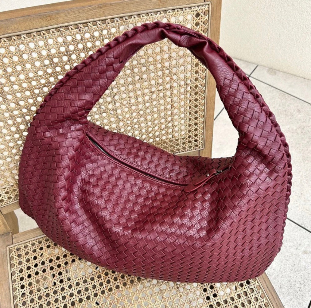 Noa Borsa a Main Tressé Donna – Design Elegante in Cuir Végan con Grand Espace e Fermeture Éclair