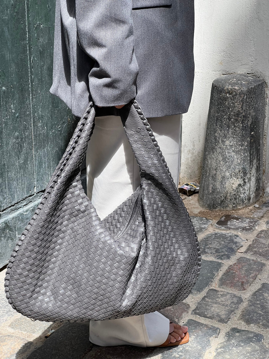 Noa Borsa a Main Tressé Donna – Design Elegante in Cuir Végan con Grand Espace e Fermeture Éclair