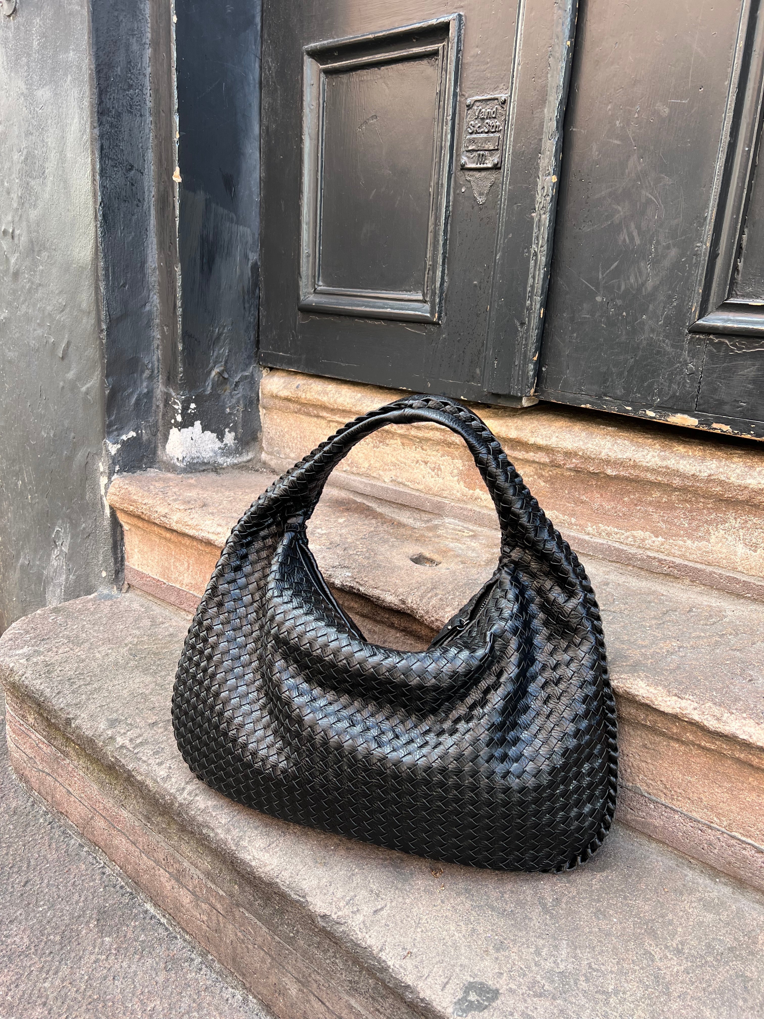 Noa Borsa a Main Tressé Donna – Design Elegante in Cuir Végan con Grand Espace e Fermeture Éclair