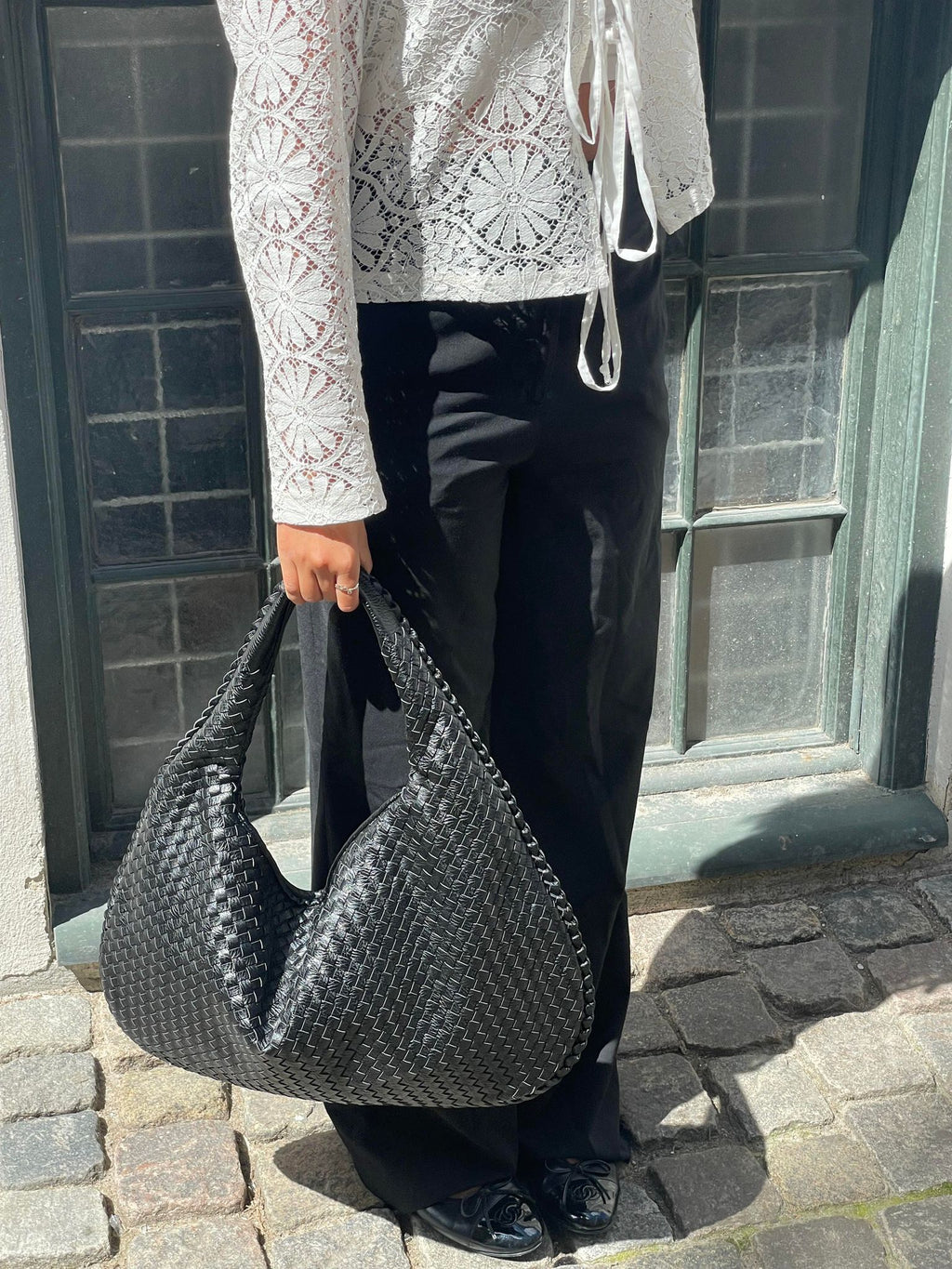Noa Borsa a Main Tressé Donna – Design Elegante in Cuir Végan con Grand Espace e Fermeture Éclair