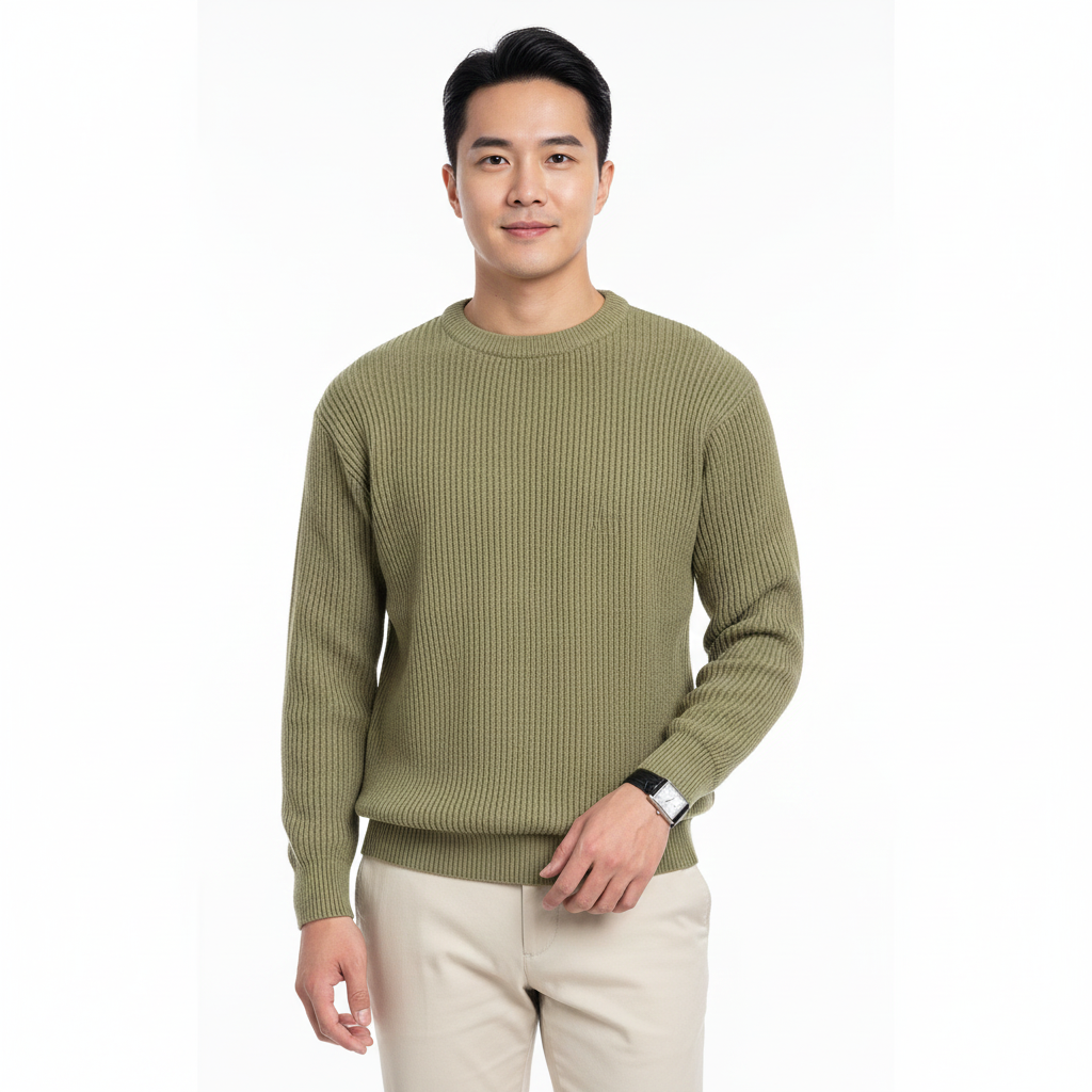 Nale Maglione Uomo Tricot Côtelé – Girocollo, Linea Regular & Style Casual Elegante