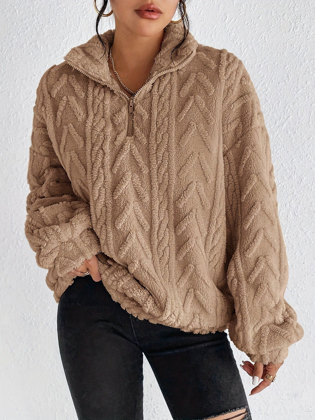 Lina Maglione Polaire Donna a Col Montant Zippé – Linea Comfort & Style Moderne