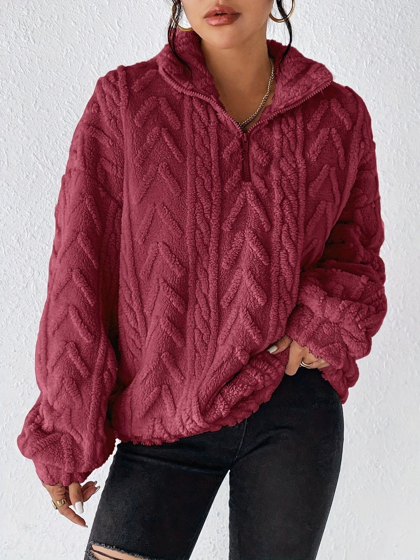 Lina Maglione Polaire Donna a Col Montant Zippé – Linea Comfort & Style Moderne