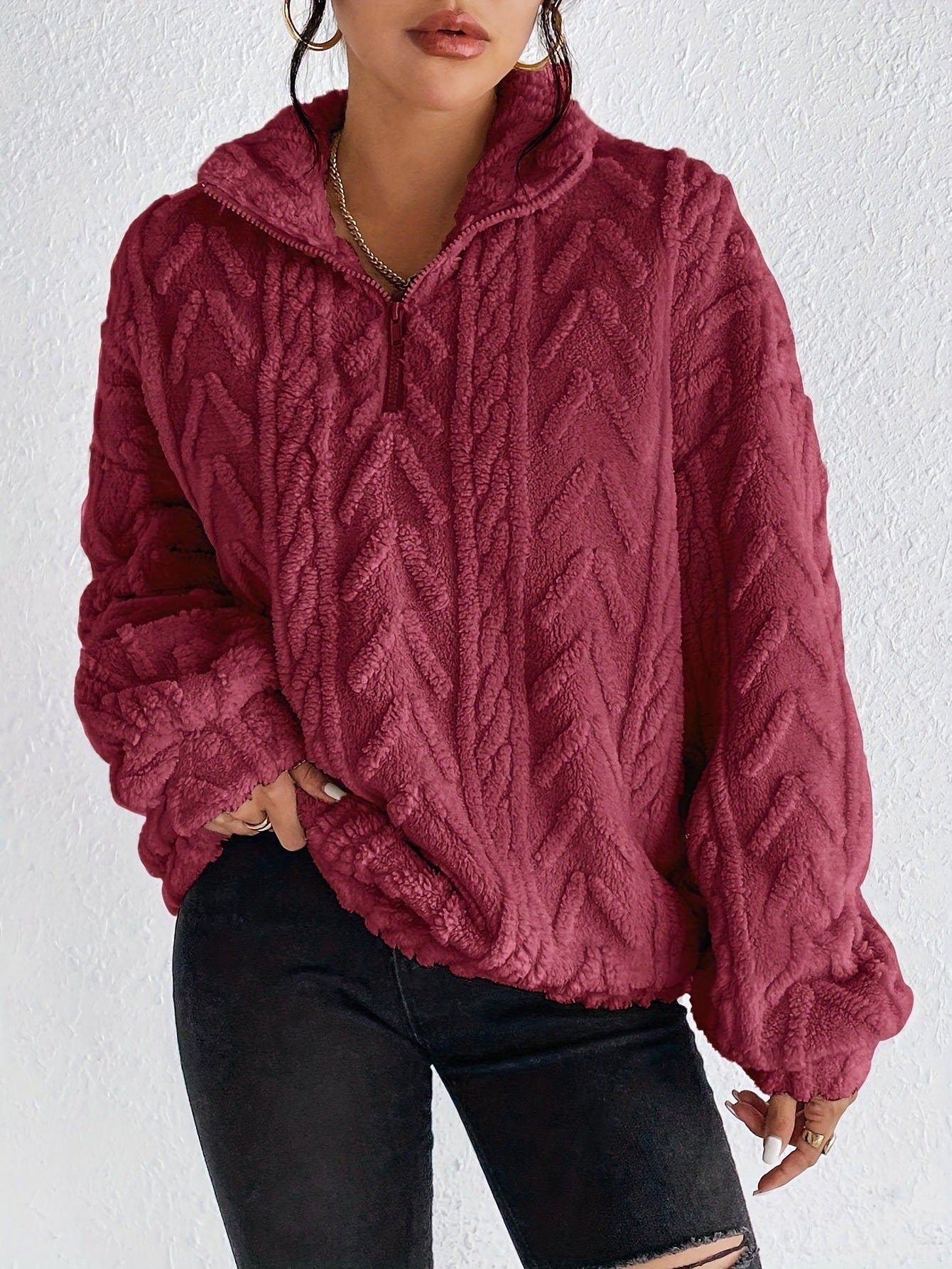 Lina Maglione Polaire Donna a Col Montant Zippé – Linea Comfort & Style Moderne