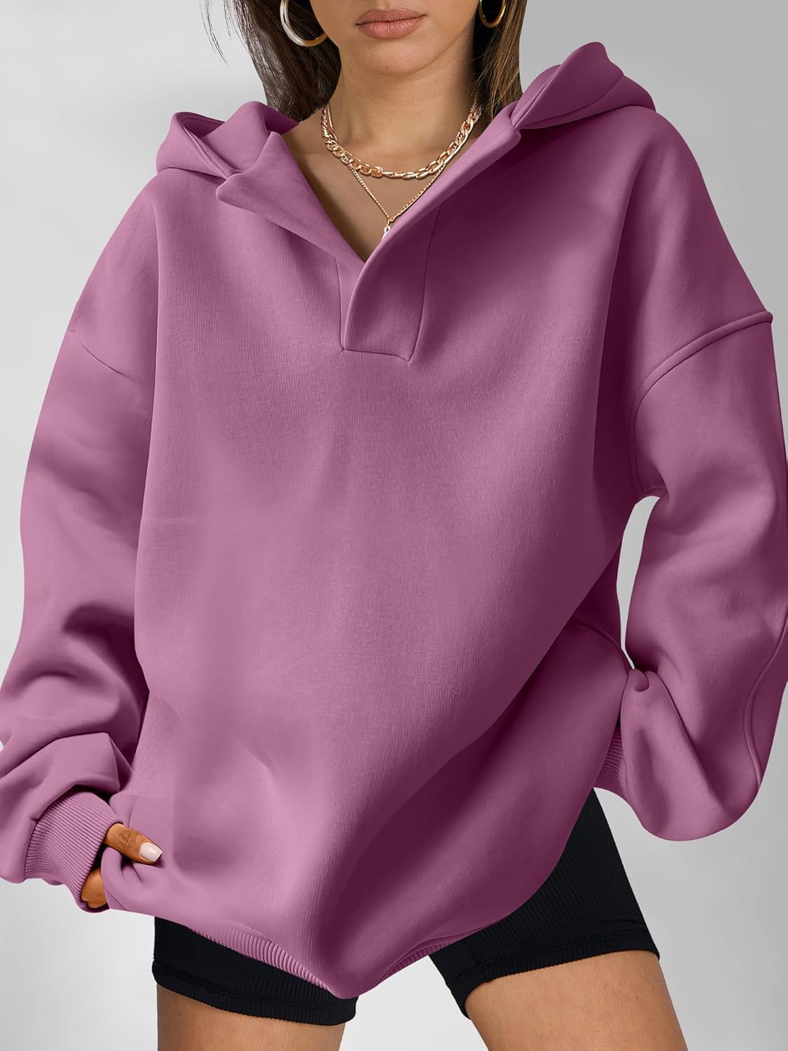 Nayeli Sweat Donna – Felpa con Cappuccio Ampia Uni & Confortevole per un Style Casual Automne/Inverno