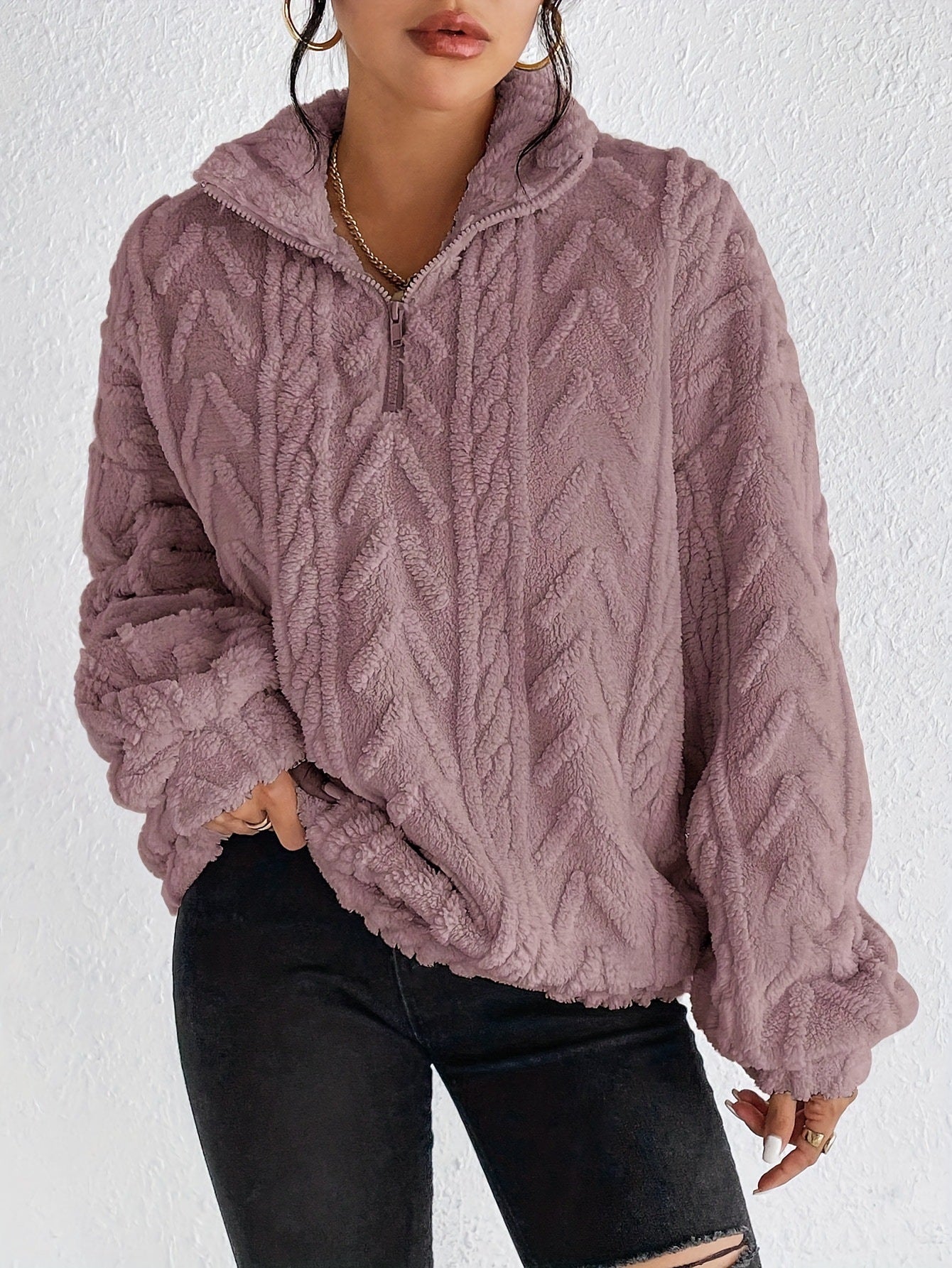 Lina Maglione Polaire Donna a Col Montant Zippé – Linea Comfort & Style Moderne