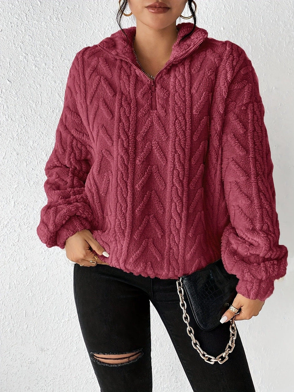 Lina Maglione Polaire Donna a Col Montant Zippé – Linea Comfort & Style Moderne