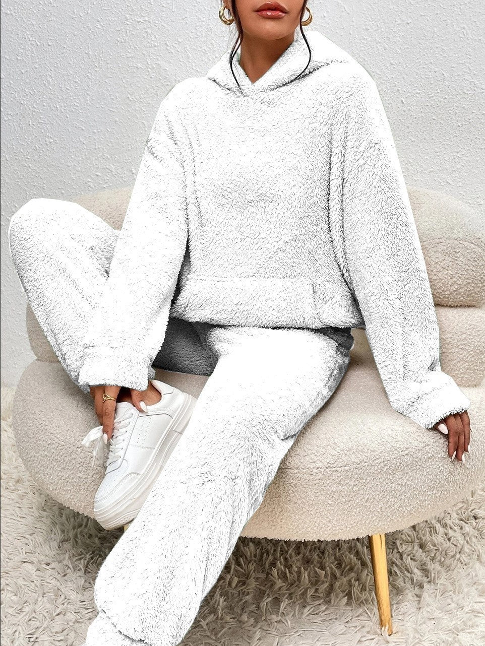 Lillie completo Donna – Tenue d’interno in Polaire Morbida con Hoodie & Jogging Confortevoli