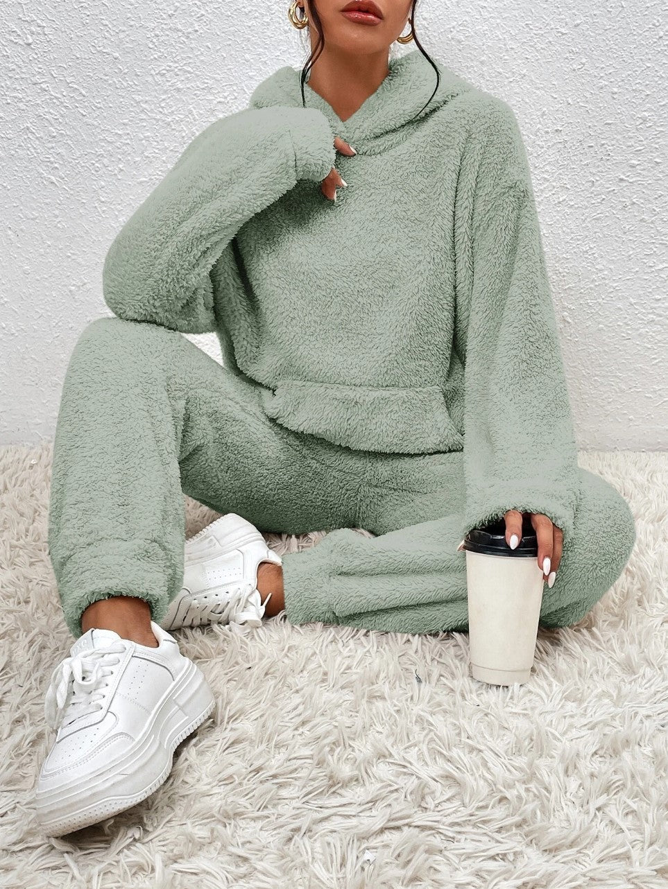 Lillie completo Donna – Tenue d’interno in Polaire Morbida con Hoodie & Jogging Confortevoli