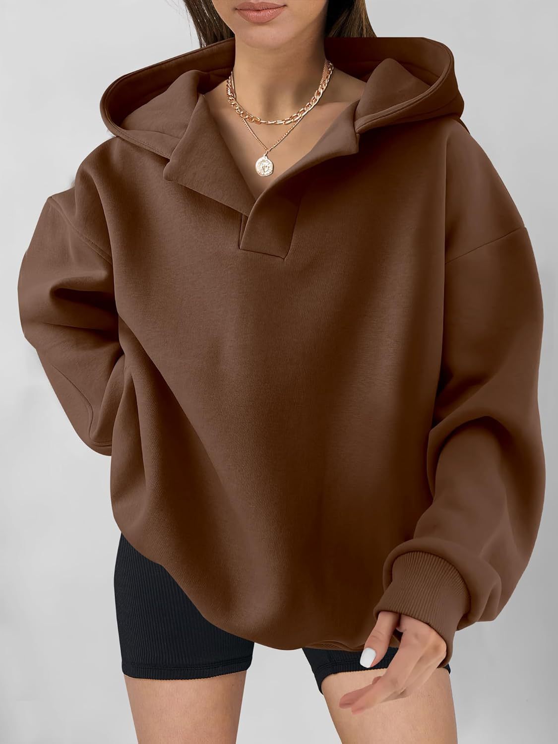 Nayeli Sweat Donna – Felpa con Cappuccio Ampia Uni & Confortevole per un Style Casual Automne/Inverno