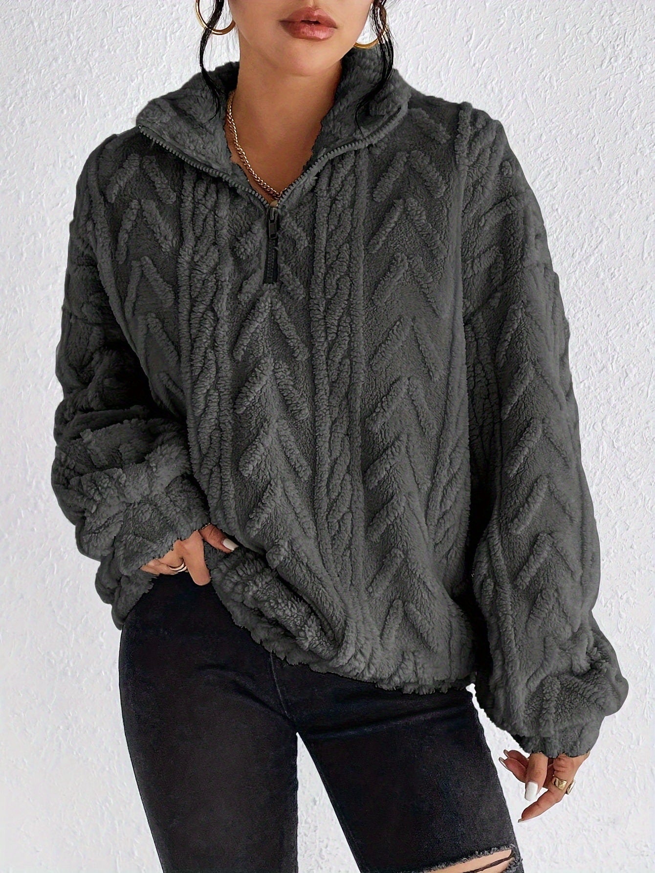 Lina Maglione Polaire Donna a Col Montant Zippé – Linea Comfort & Style Moderne