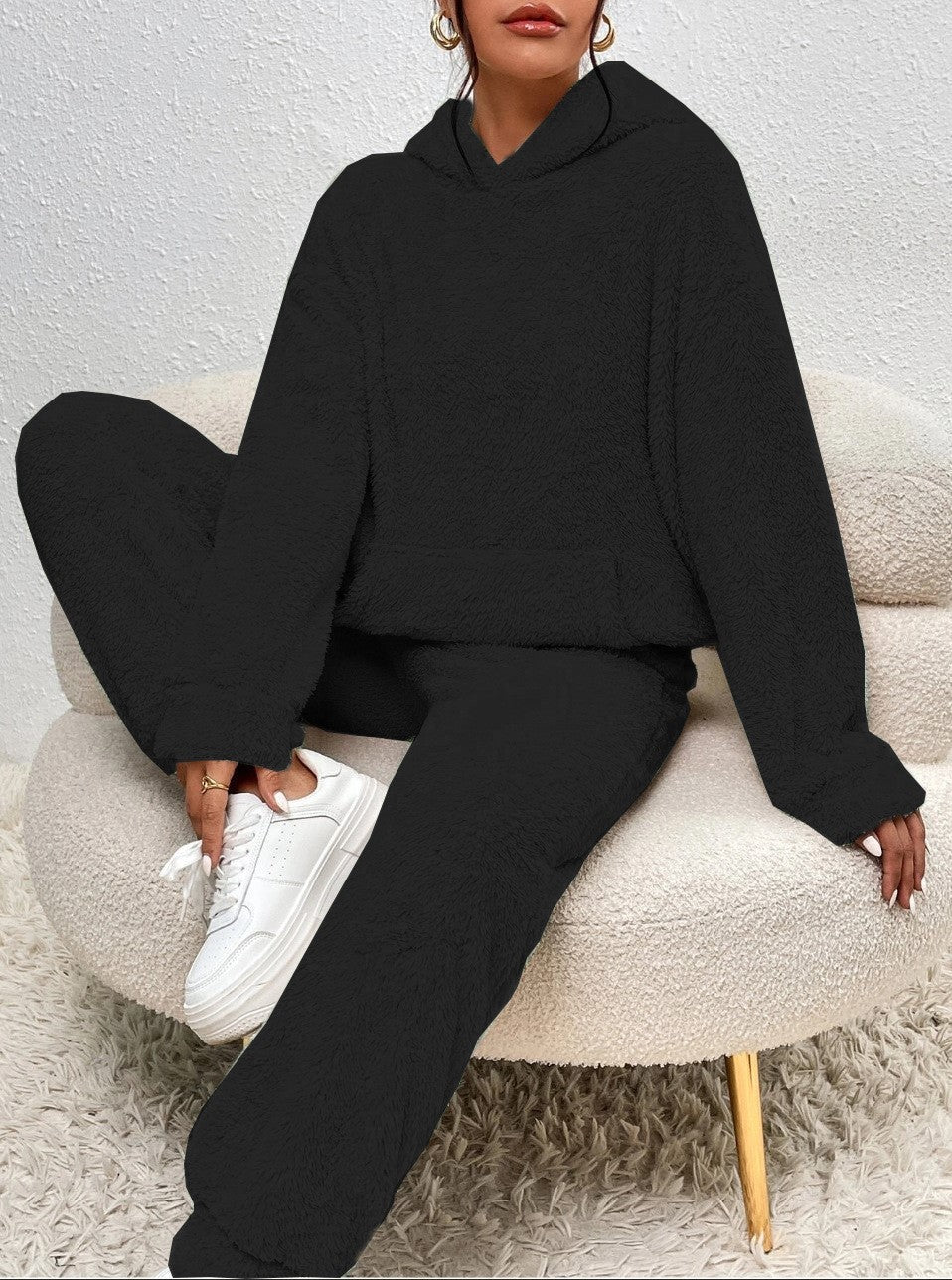 Lillie completo Donna – Tenue d’interno in Polaire Morbida con Hoodie & Jogging Confortevoli