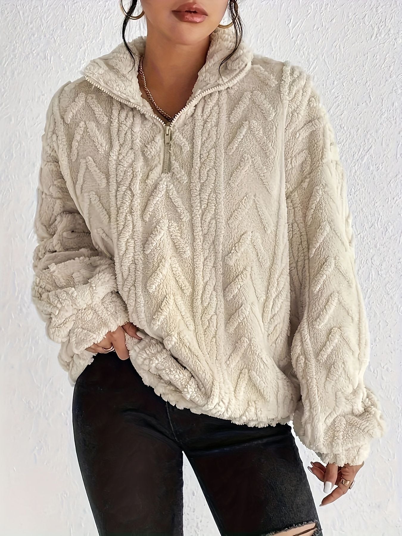 Lina Maglione Polaire Donna a Col Montant Zippé – Linea Comfort & Style Moderne