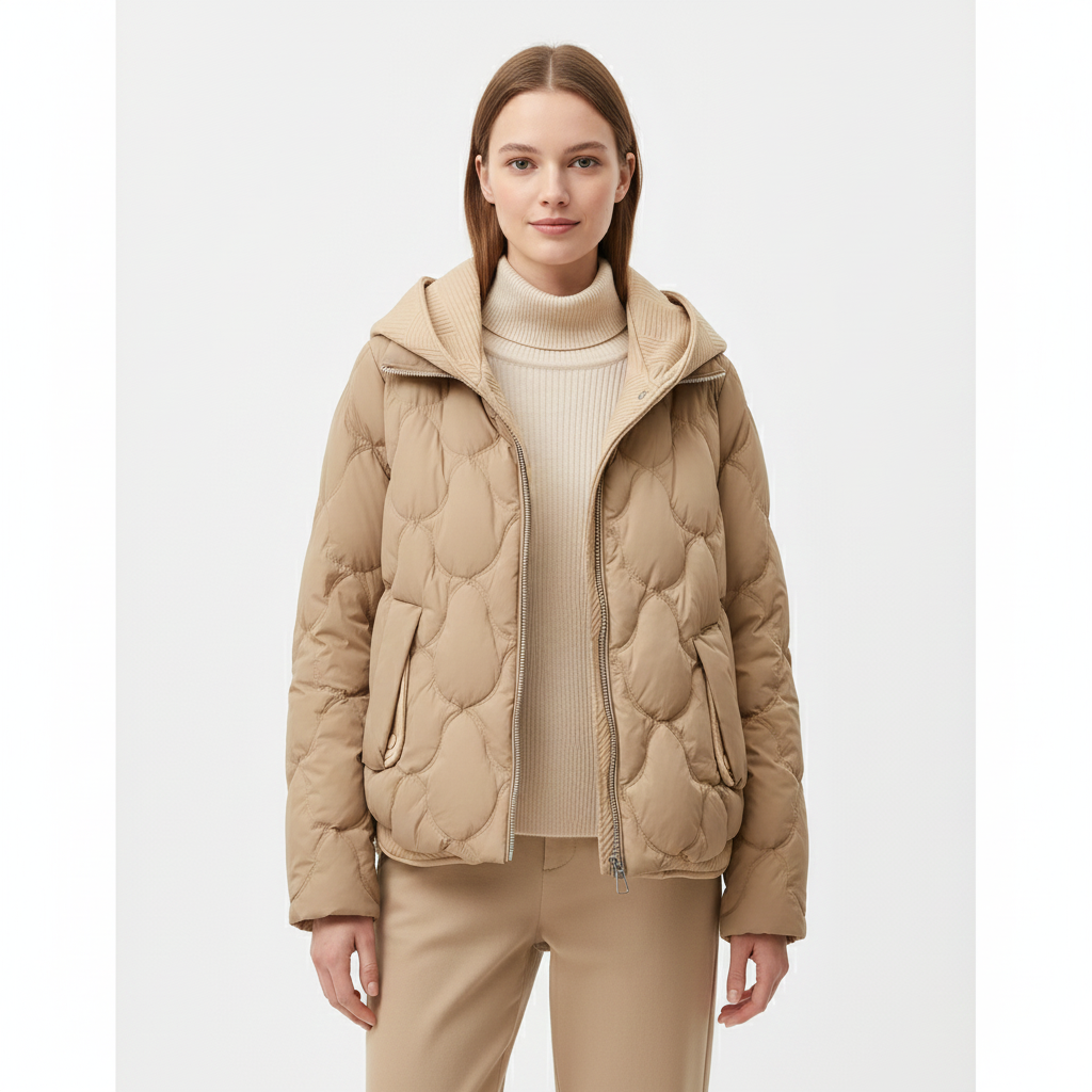 Oline Doudoune Courte Donna – Giacca Matelassée Elegante con Capuche & Fermeture Zippée