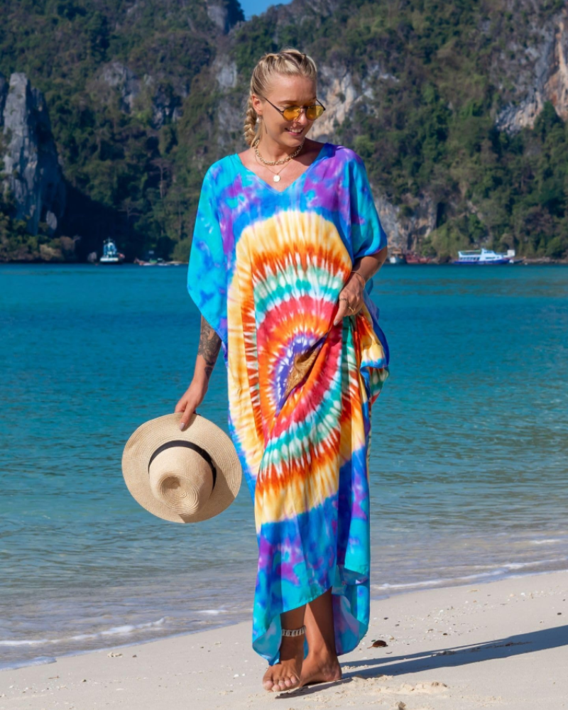 Olive Kaftan Donna Grande Taille – Abito Maxi Plage Fluida, Vestibilità Ampia & Style Bohémien