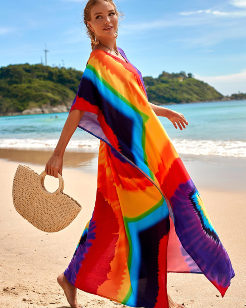 Olive Kaftan Donna Grande Taille – Abito Maxi Plage Fluida, Vestibilità Ampia & Style Bohémien