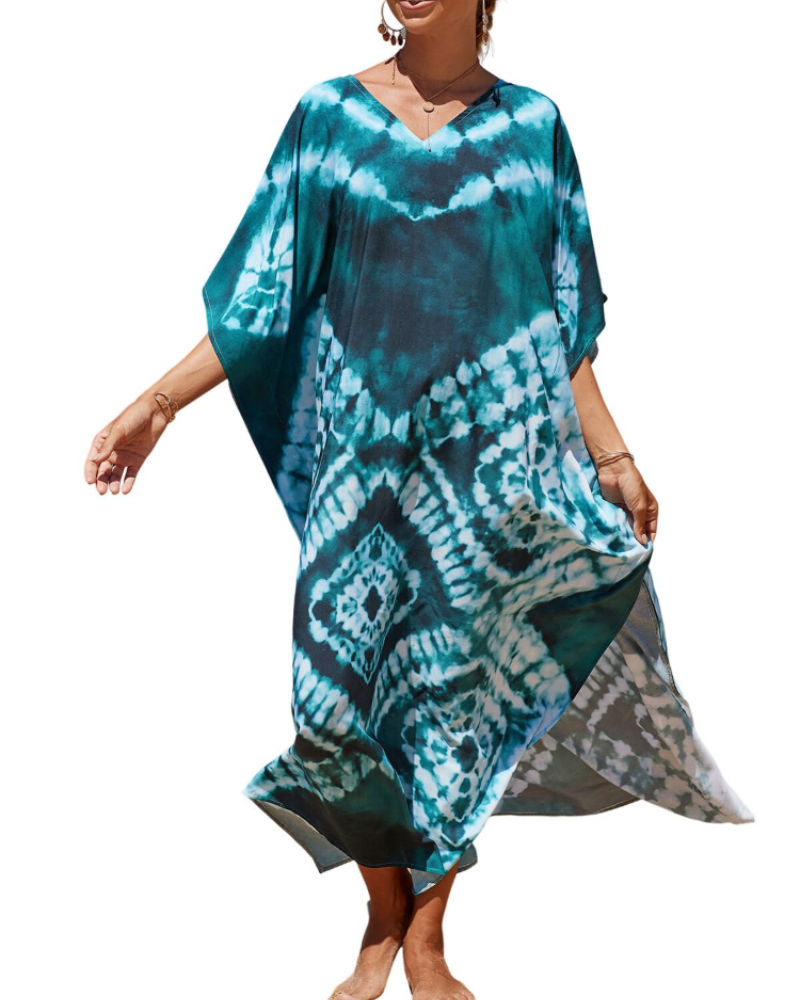 Olive Kaftan Donna Grande Taille – Abito Maxi Plage Fluida, Vestibilità Ampia & Style Bohémien