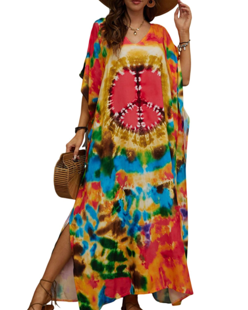 Olive Kaftan Donna Grande Taille – Abito Maxi Plage Fluida, Vestibilità Ampia & Style Bohémien