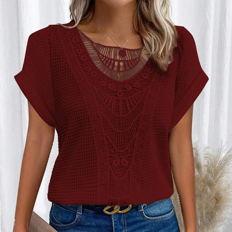 Helene Top Donna – Design Elegante in Pizzo con Linea flatteuse & tissu Confortevole