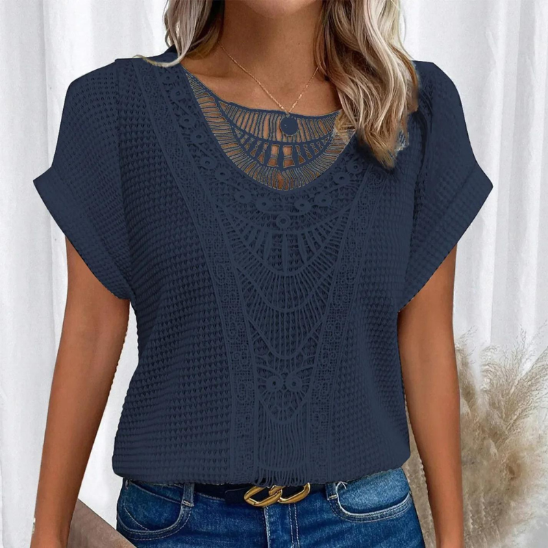 Helene Top Donna – Design Elegante in Pizzo con Linea flatteuse & tissu Confortevole