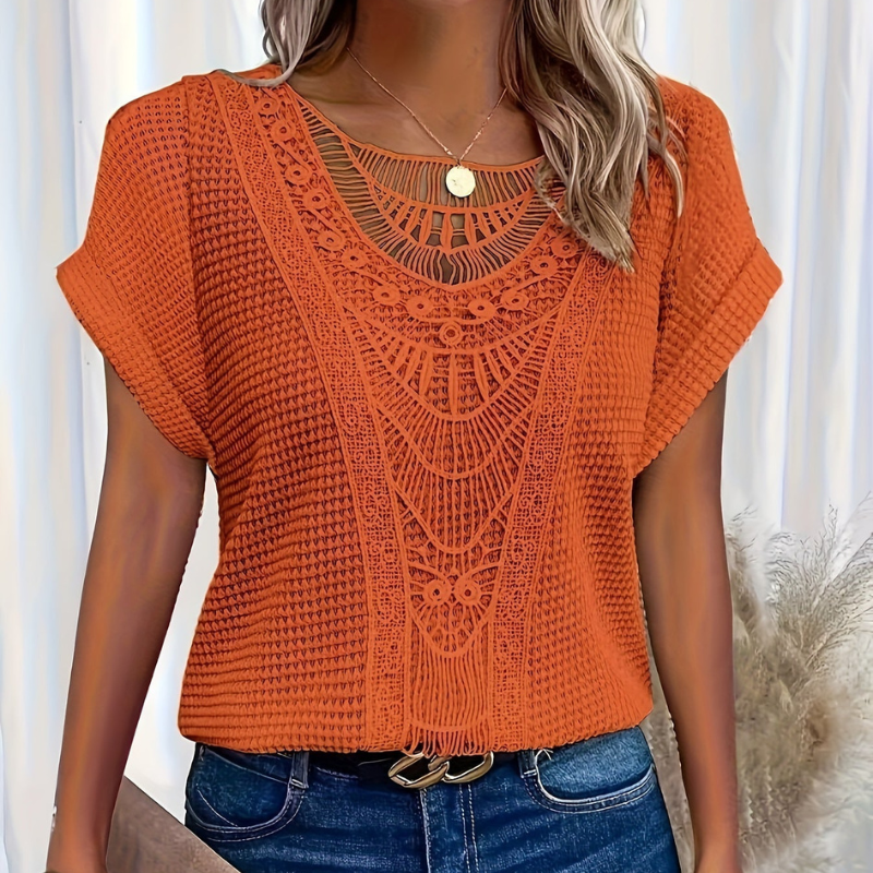 Helene Top Donna – Design Elegante in Pizzo con Linea flatteuse & tissu Confortevole