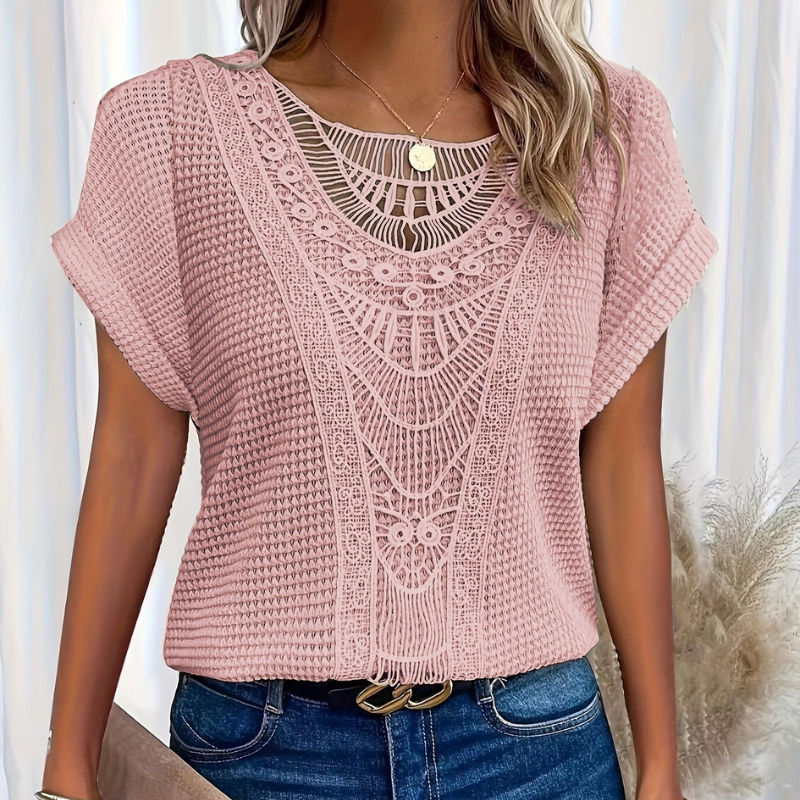 Helene Top Donna – Design Elegante in Pizzo con Linea flatteuse & tissu Confortevole