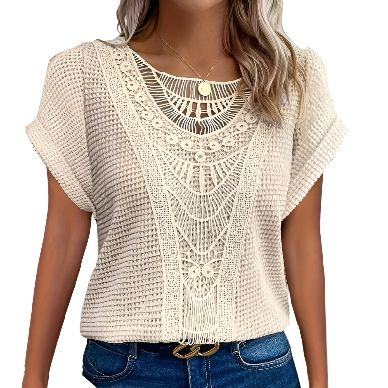 Helene Top Donna – Design Elegante in Pizzo con Linea flatteuse & tissu Confortevole