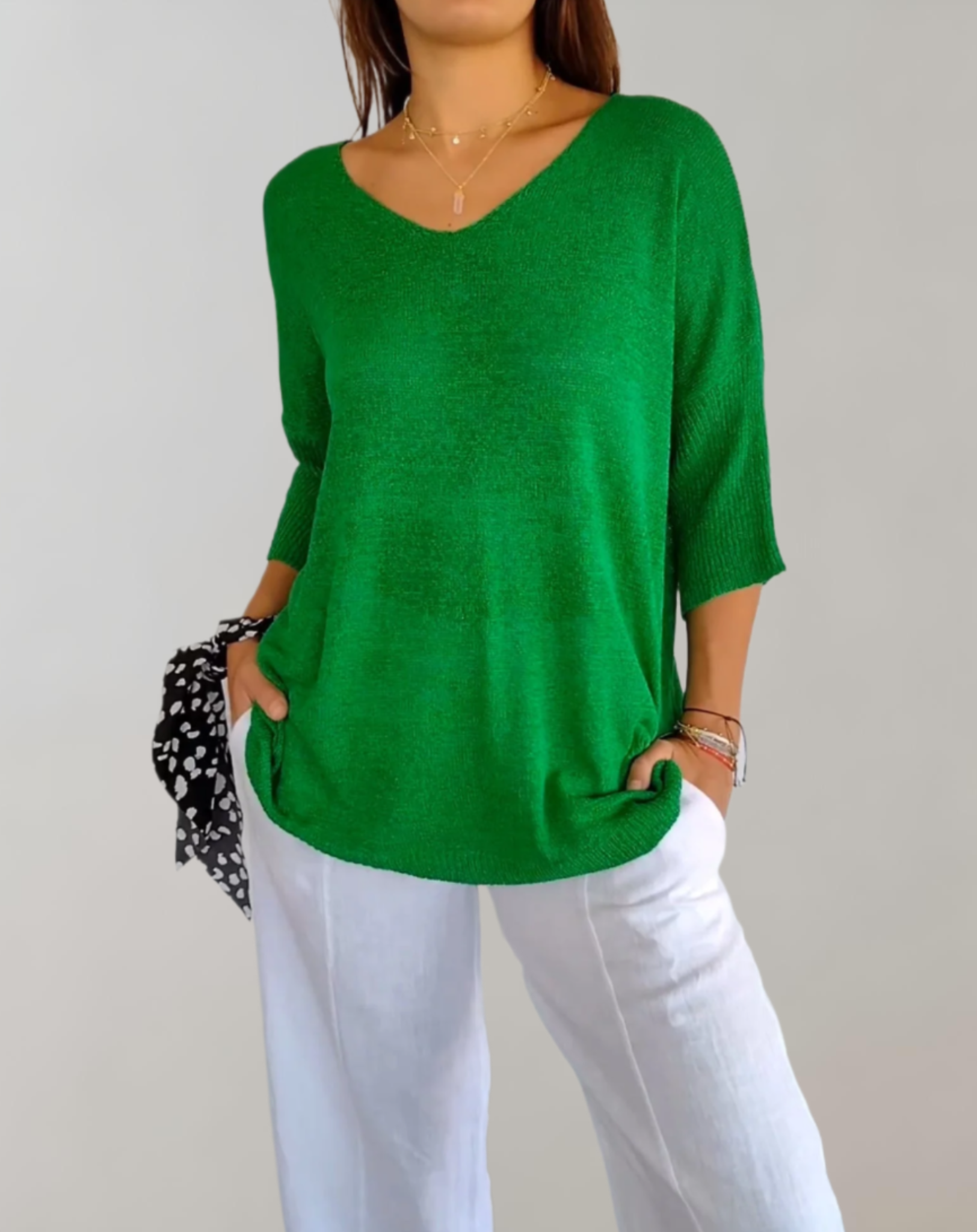 Marise Top in Maglia Donna – Top Long Leggero con Col in V & Look Casual Elegante