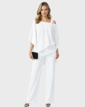 Tiara Ensemble Donna 2 Pièces – Design Superposé Elegante & Pantalone Large Fluida