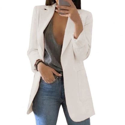 Blazer Donna lungo in tessuto caldo, taglio strutturato — vista 6