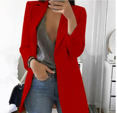 Blazer Donna lungo in tessuto caldo, taglio strutturato — vista 5