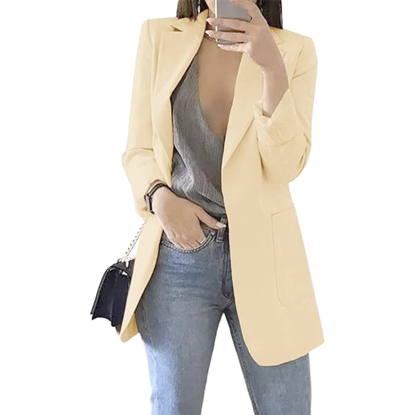 Blazer Donna lungo in tessuto caldo, taglio strutturato — vista 7