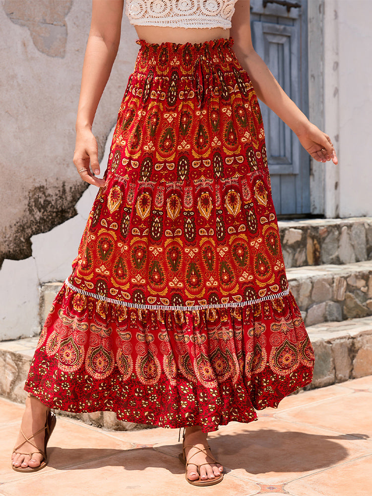 Gonna Donna in tessuto caldo, patchwork — vista 9