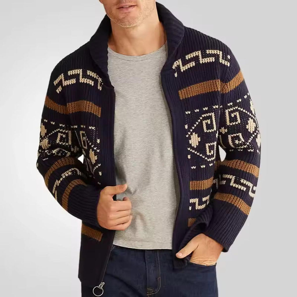 Ziam Cardigan Zippé Uomo in Lana Mélangée – Caldo, Moderne & Comfort Quotidien