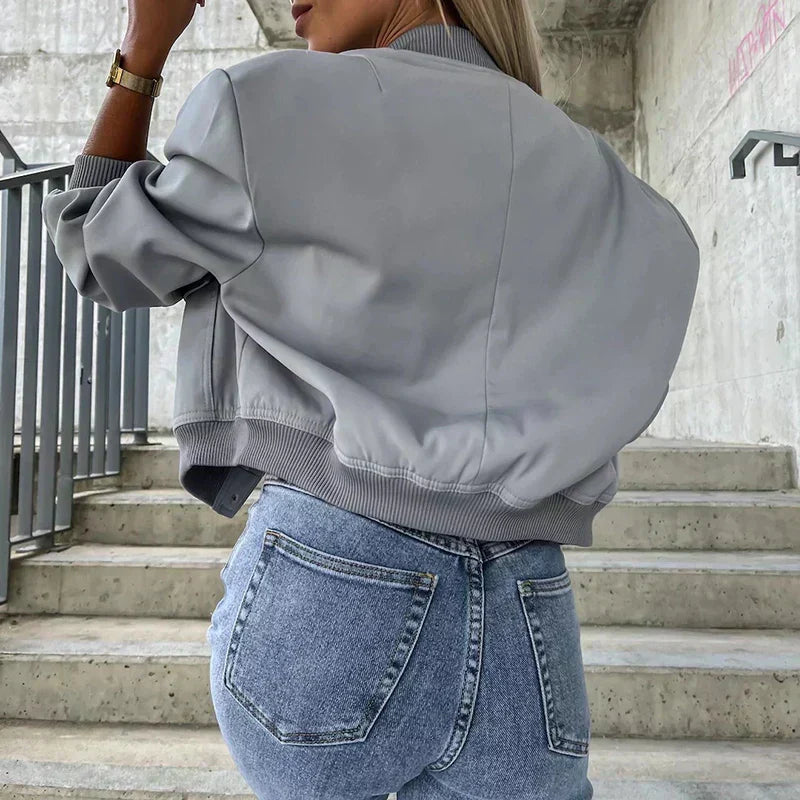 Paula Giacca Bomber Donna – Style Court con Tasche a Rabat & Look Urbain Tendance