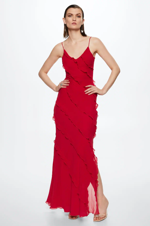 Robe Longue Donna Ashtine – Abito d’Estate Leggera a Balze con Gonna a Étages & Look di Plage