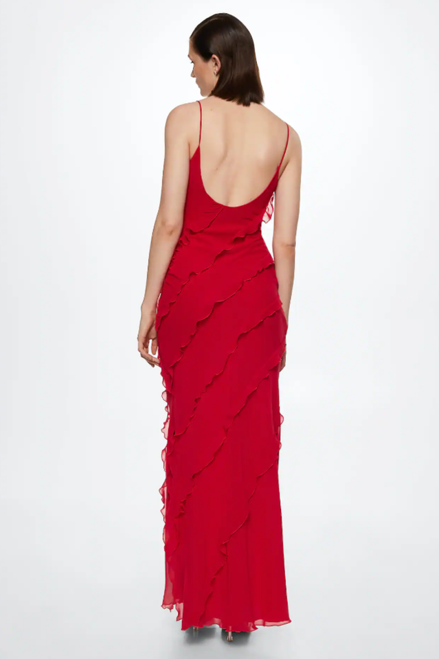 Robe Longue Donna Ashtine – Abito d’Estate Leggera a Balze con Gonna a Étages & Look di Plage
