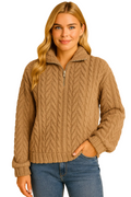 Lina Maglione Polaire Donna a Col Montant Zippé – Linea Comfort & Style Moderne