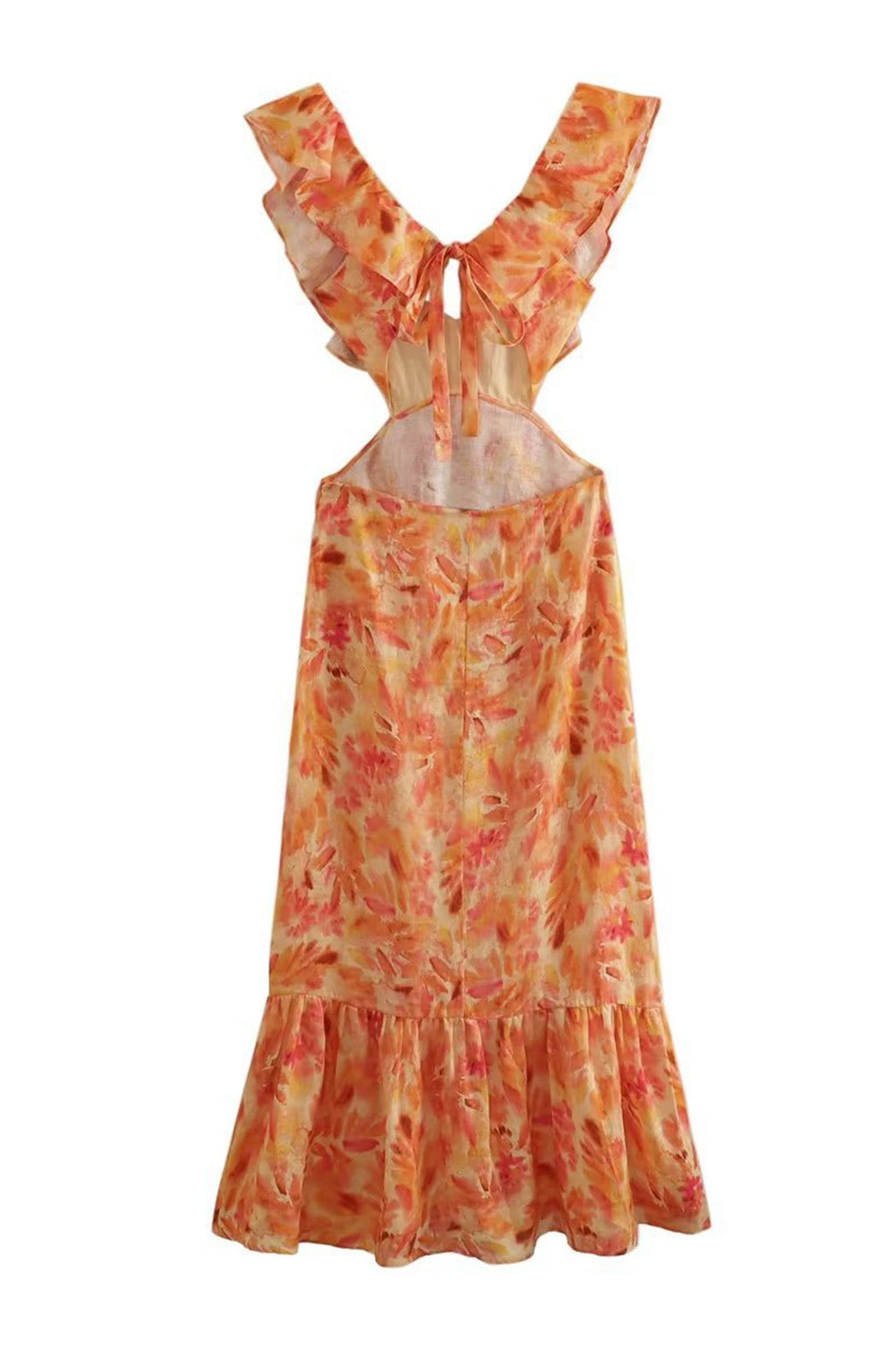 Robe d’Estate Donna Eris – Abito a Balze con Lacets, Détails Découpés & Stampa a Fiori