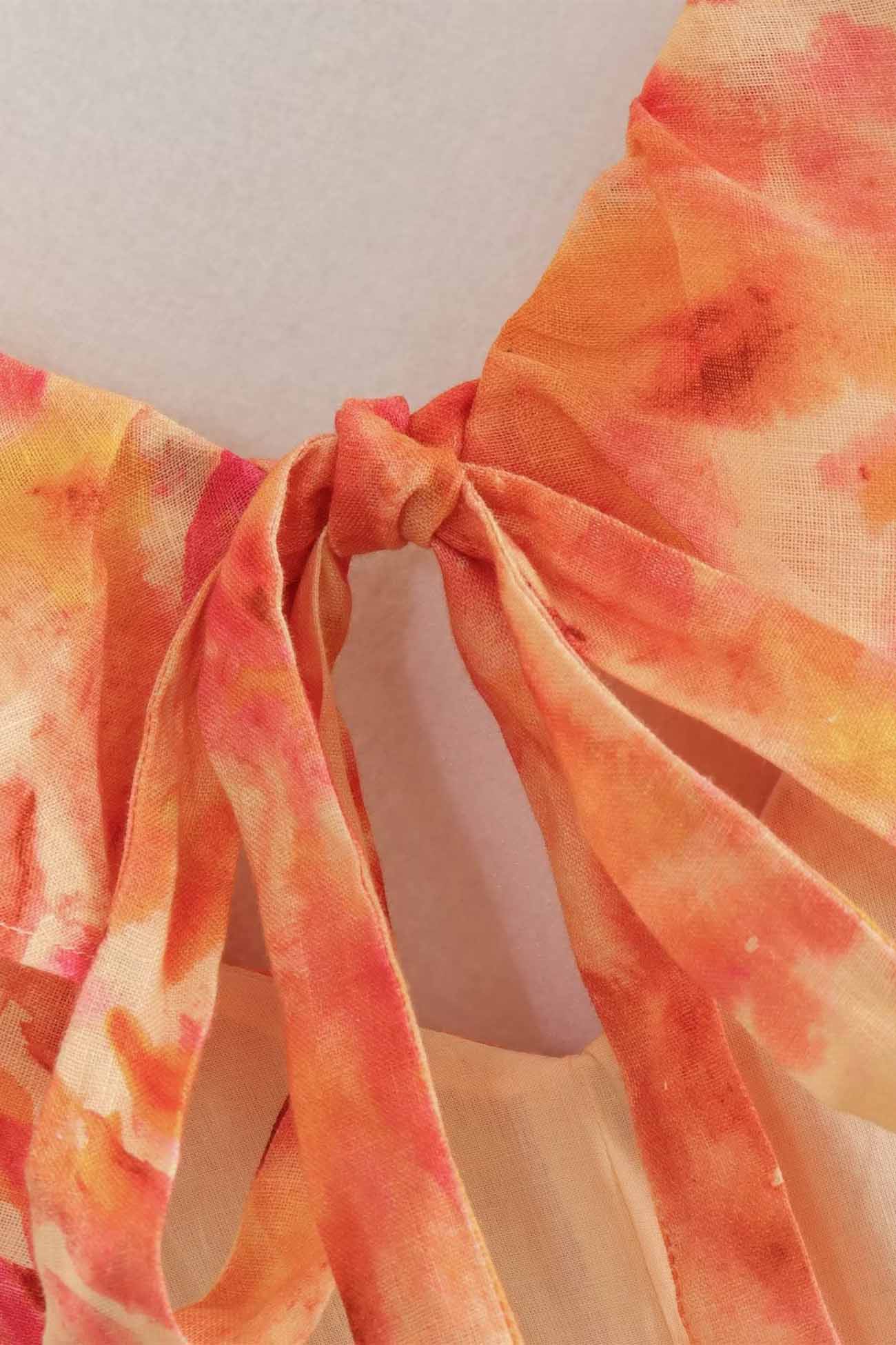 Robe d’Estate Donna Eris – Abito a Balze con Lacets, Détails Découpés & Stampa a Fiori