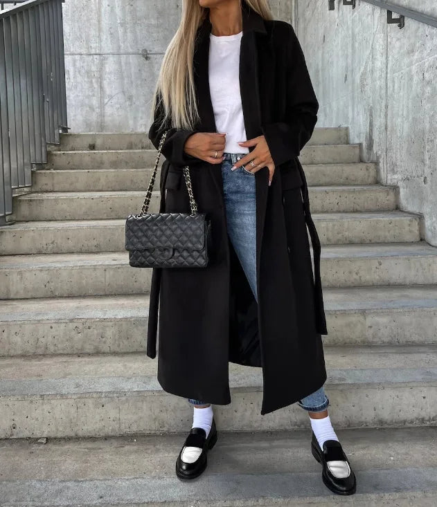 Grace Cappotto Donna in Lana – Cappotto Long Double Boutonnage con Linea Structurée & Style Elegante