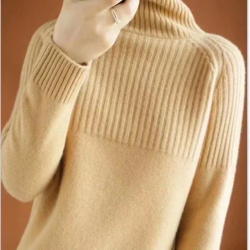 Luan Maglione Dolcevita Donna – Tricot Morbido con Détails Côtelés & Linea Moderne Relax