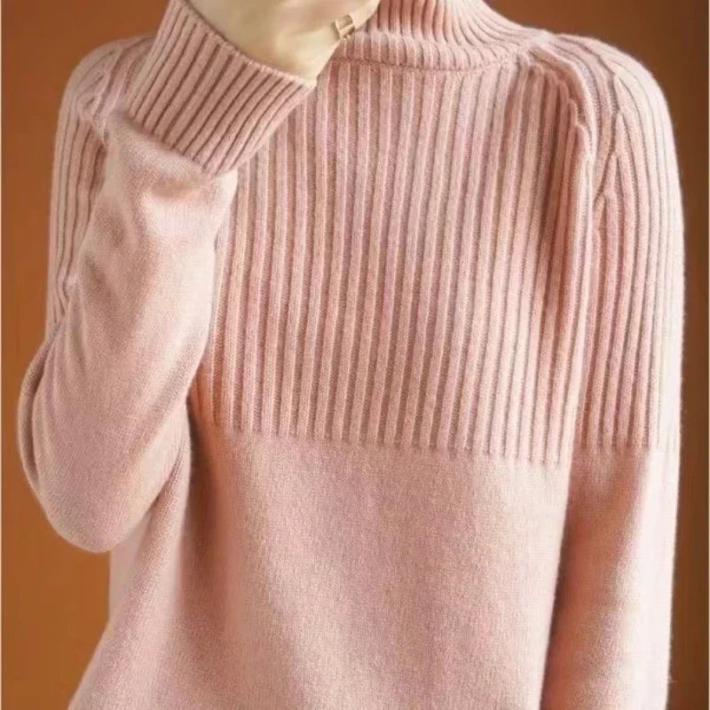 Luan Maglione Dolcevita Donna – Tricot Morbido con Détails Côtelés & Linea Moderne Relax
