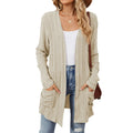 Isabelle Cardigan Long Donna – Cardigan Tricot Côtelé Ouvert con Tasche & Linea Casual