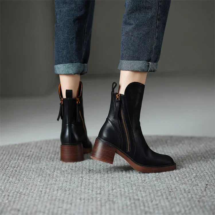 Kailani Bottines Donna – Stivali in Cuir Premium Eleganti & Durables al Style Intemporel