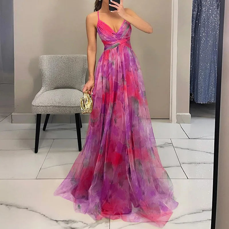 Abito Lungo Donna in mesh, motivo floreale — vista 13