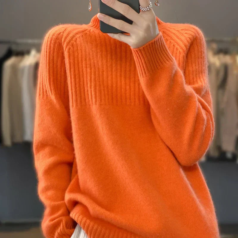 Luan Maglione Dolcevita Donna – Tricot Morbido con Détails Côtelés & Linea Moderne Relax