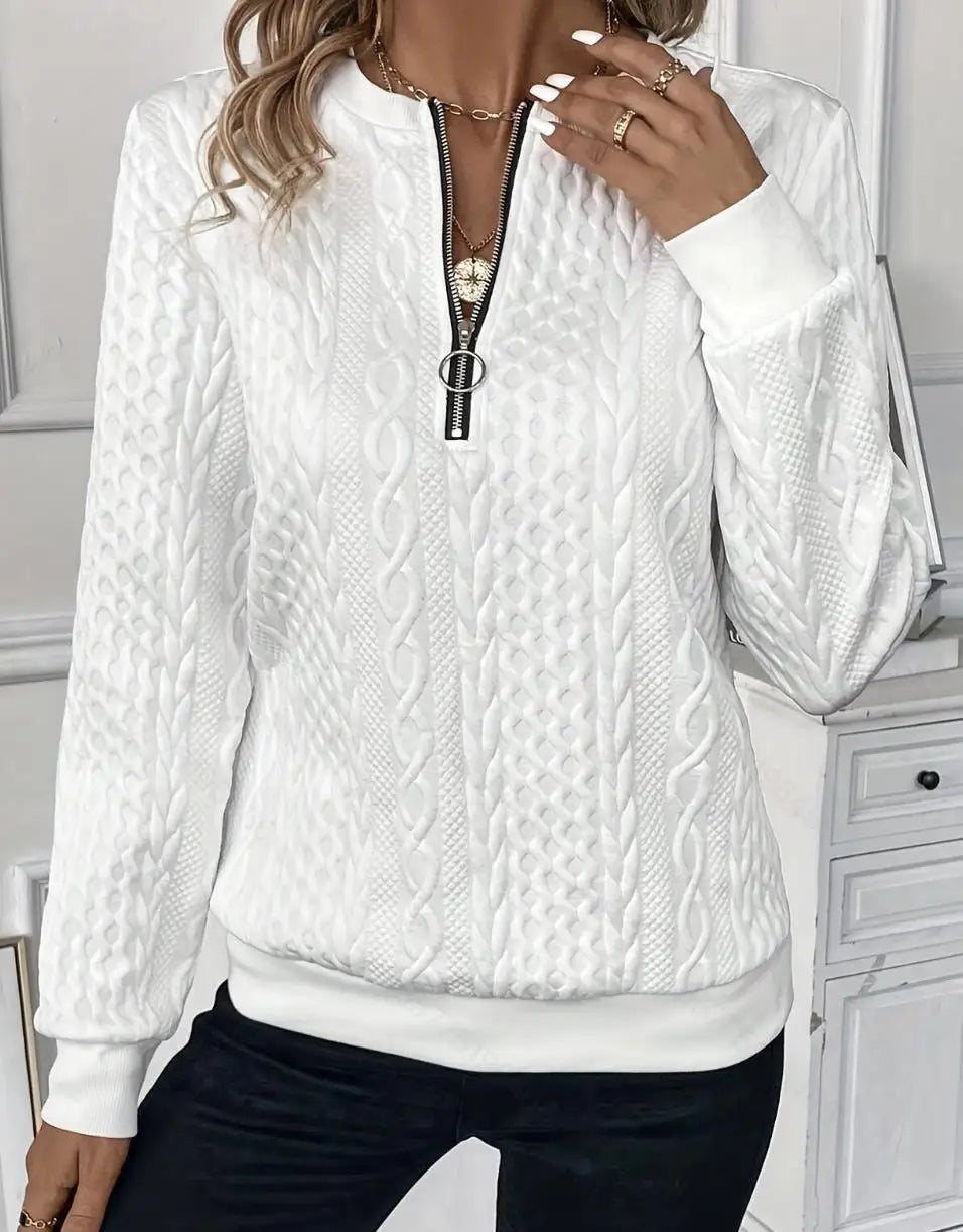 Margaux Sweat Donna Inverno – Maglione Zippé Confortevole in Maglia con Design Elegante