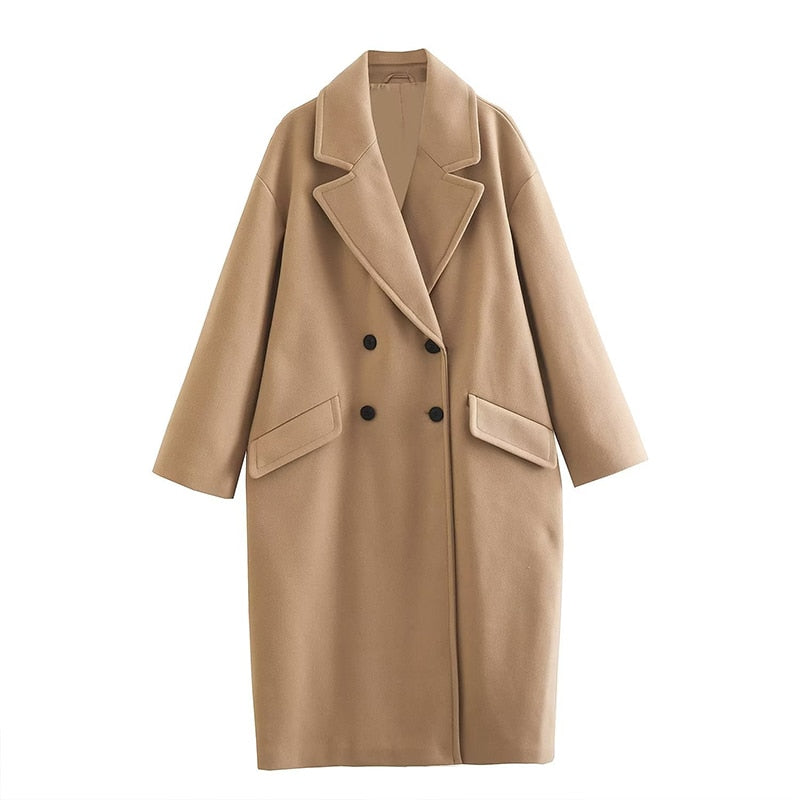 Sofia Cappotto Donna Long in Lana – Cappotto Elegante a Double Boutonnage & Col Classique